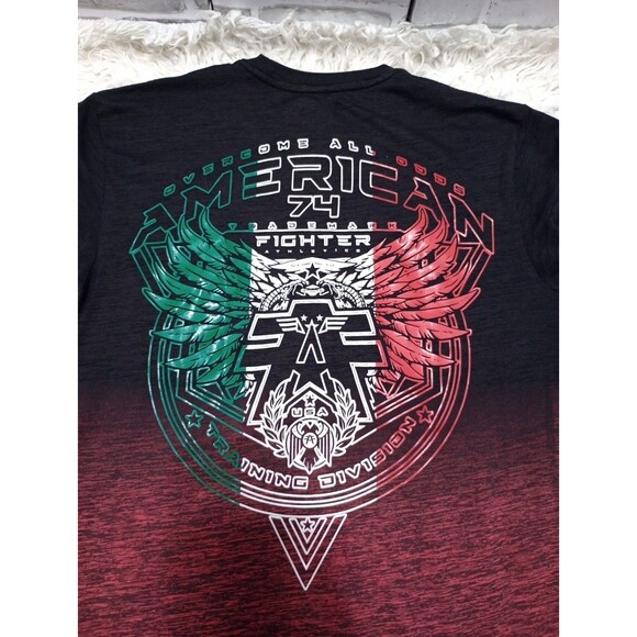 American Fighter Black Pullover Graphic Men's T-shirts - Picture 6 of 10